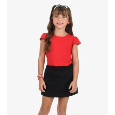 Imagem de Shorts Saia Moletom Rovi Kids Preto, 2, Preto