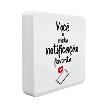 Imagem de Luminária Box Slim Minha Notificação Prefereida USB TPC Bivolt com Luz Difusa e Fita de LED 5W para Decoração