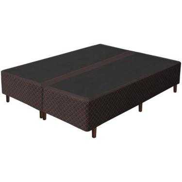 Imagem de Base Cama Box Queen Size Umaflex Bipartido 42x158x198cm Prada, Marrom,