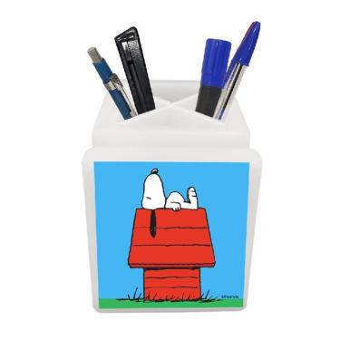 Imagem de Organizador de Mesa Snoopy Casinha Tpc com Iluminação LED e Compartimentos para Canetas...