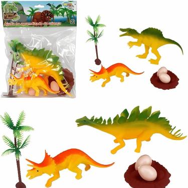 Imagem de Mini Figuras de Dinossauros Kit Dinossauros 6 Peças Estimula Imaginação e Aprendizado Infantil Well Kids