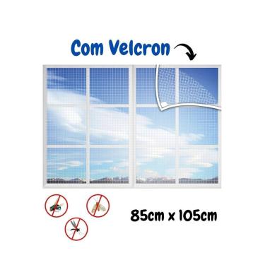 Imagem de Tela Mosquiteiro para Janela Anti Mosquitos Velcron 85x105cm Proteção Contra Insetos Circulação de Ar Branco Vida