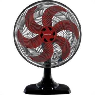 Imagem de Ventilador Mesa Ventisol 6 Pas 50Cm Preto/Vermelho 127V 10030, 110V