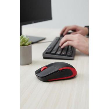 Imagem de 2x Mouse Sem Fio Ergonômico - Conforto e Precisão Vermelho - Congratul
