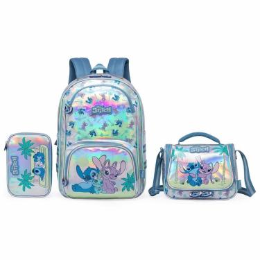 Imagem de Kit Mochila Disney Lancheira Estojo Escolar Stitch Infantil-Feminino