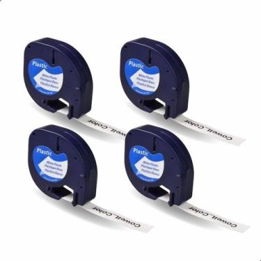 Imagem de Kit 4x Fita Compatível para Rotuladores DYMO Letratag 12mm x 4m Impres