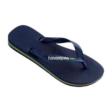 Imagem de Chinelo Havaianas Brasil Logo Unissex Original I, Azul marinho, 37/38