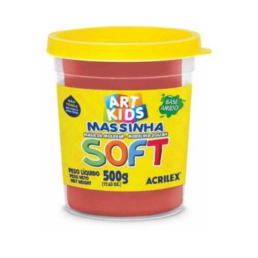 Imagem de Massinha De Modelar Pote Com 500g Soft Acrilex Todas as Cores Escolar 