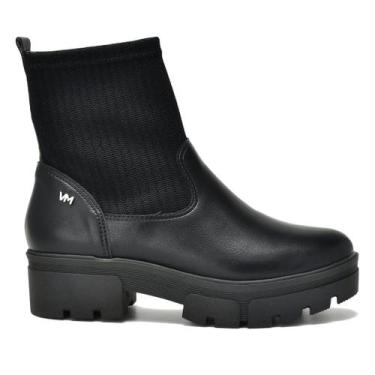 Imagem de Coturno Feminino Flatform Via Marte Tratorado 23-3302-01, Preto, 36