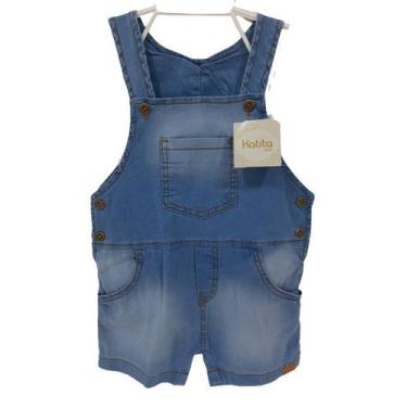 Imagem de Macacão Jardineira Jeans Luxo Infantil Menino Verão 24104 - Katita, TA