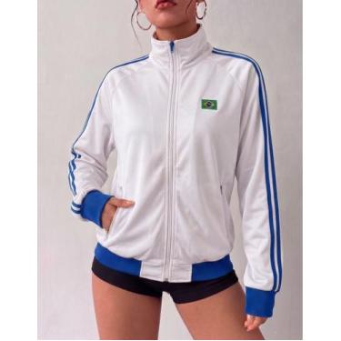 Imagem de Jaqueta Blusa Feminina Seleção Brasileira Manga Longa Brasil Copa do M
