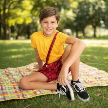 Imagem de Fantasia Infantil Cascão - Bermuda/camiseta C/ Máscara - Pequenos Enca