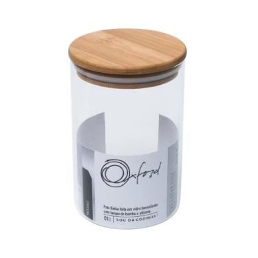 Imagem de Pote De Vidro Borosilicato C/ Tampa De Bambu - Bahia - Redondo - 900ml