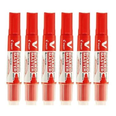 Imagem de Pincel para Quadro Branco Recarregável Board Master Vermelho 6 Unidade