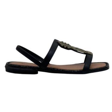 Imagem de Sandalia Feminina Rasteira Classica Mississipi Rives MF311, 37, Preto