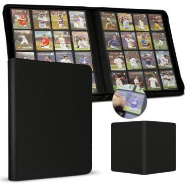 Imagem de Fichário de cartas premium de 16 bolsos, mais de 1000 cartas, capa de 