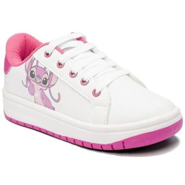 Imagem de Tênis Infantil Disney Stitch Menina - Branco e Rosa, 29