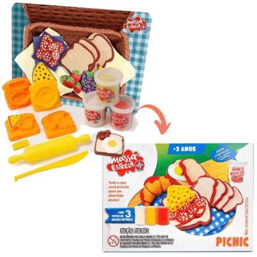 Imagem de Massa Estrela Picnic 3 Moldes 3 Massinhas 50g e Acessórios