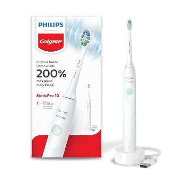 Imagem de Philips Colgate Escova De Dente Elétrica SonicPro 10, Remove 200% Mais Placa, Tecnologia Sônica, Temporizador Inteligente, À Prova D'água, Recarregável, Bivolt