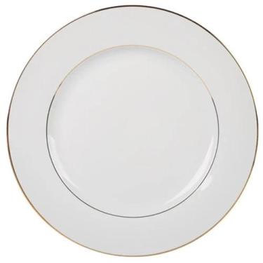 Imagem de Prato Raso De Porcelana Branco 27cm Majesty Gold Lhermitage - L'hermit