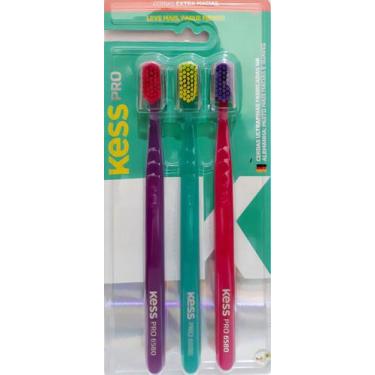 Imagem de Escova de Dentes Kess Pro Extra Macia com 3 UN. 6580 Cerdas Macias Hig