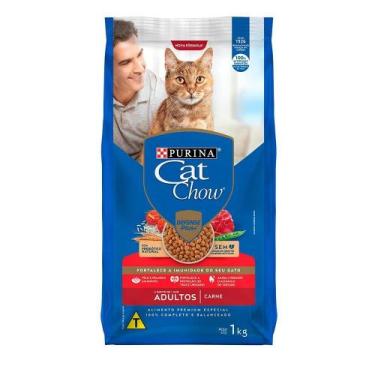 Imagem de Ração Purina Cat Chow para Gatos Adultos Carne 1kg - Nestle Purina Raç