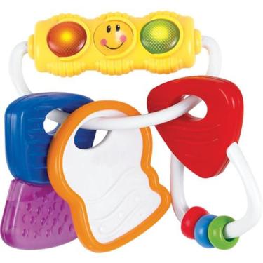 Imagem de Brinquedo de Atividades Buba Chaveiro Com Mordedor Colorido, Amarelo, 
