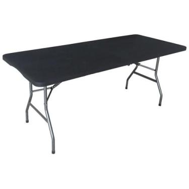 Imagem de Mesa Dobravél Preto Retangular 180X70X70Cm Domni