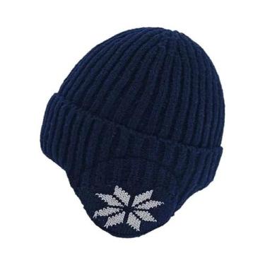 Imagem de Gorro De Lã Tricotado Masculino Para Inverno Com Proteção De Orelha Em