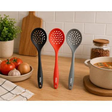 Imagem de Escumadeira Silicone Premium 28,7cm Antirrisco Resistente - Sortida - 