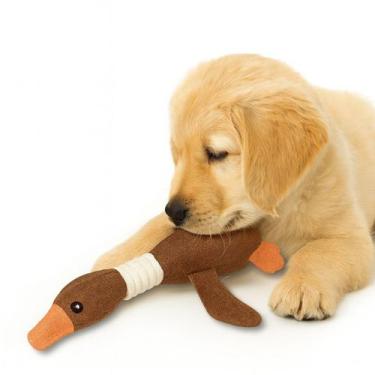 Imagem de Brinquedo De Pelúcia Ganso Mordedor Para Cachorro Pet Com Apito 30x08c