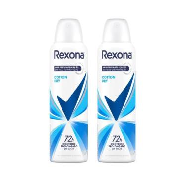 Imagem de Kit 2 Desodorante Antitranspirante Aerosol Feminino Rexona Cotton Dry 