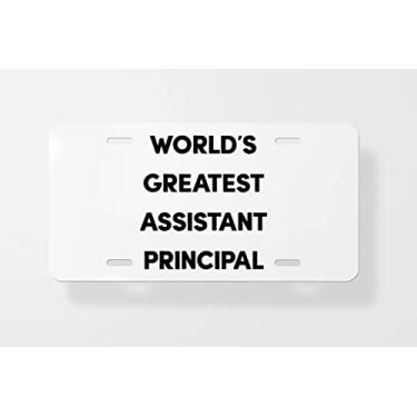 Imagem de Worlds Greatest Assistant Principal Capa para placa de licença – Capa para placa de carro – Capa para moldura da placa de carro 15 x 30 cm