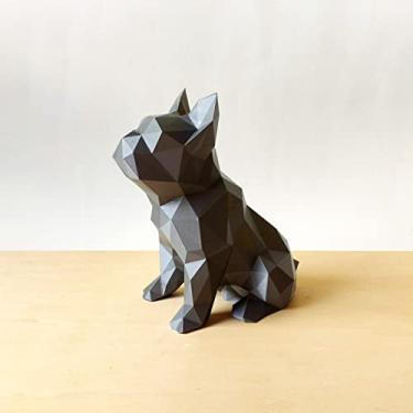 Imagem de Bulldog Francês Sentado Decorativo - 15 Cm Altura -Toque 3D Cor: Cinza