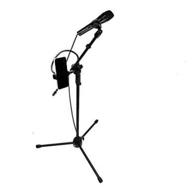 Imagem de Pedestal/suporte/Tripé Universal para Microfone com Suporte para Celular