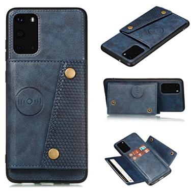 Imagem de Capa para Samsung Galaxy S22 Ultra S21 Plus S20 S 20 FE Carteira de luxo com slot para cartão de couro para S10 Note 10 Lite Capa, azul, 2, para S20 Plus