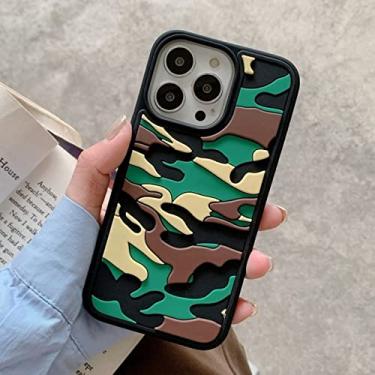 Imagem de Capa de telefone de armadura de camuflagem para iphone 11 12 13 pro max se 2020 7 8 plus 13pro xs max x xr capa macia à prova de choque para iphone13, verde marrom, para iphone xs
