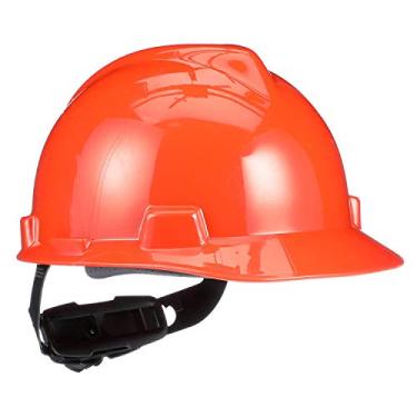 Imagem de MSA 475361 V-Gard Hard Hat Front Brim with Ratchet Suspension, Standard, Orange