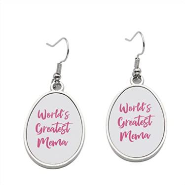 Imagem de World's Greatest Mema Brinco - Brincos pendurados para meninas - Presente de festa de aniversário dos namorados, Metal, Sem pedras preciosas