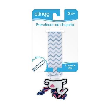Imagem de Prendedor De Chupeta Listrado Unicórnio Clingo C0123