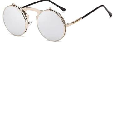 Imagem de Steam punk Sunglasses Men Fashion Street Beat Round Eyeglasses Outdoor Oculos De Sol Feminino UV400,7,China