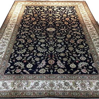 Imagem de Tapete de seda de 1,5 m x 2,4 m de design oriental de seda para sala de jantar