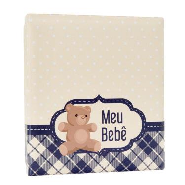 Imagem de Álbum Fotográfico Com Estojo Para 80 Fotos 15X21 - Baby Bebê Bege Ursinho Menino