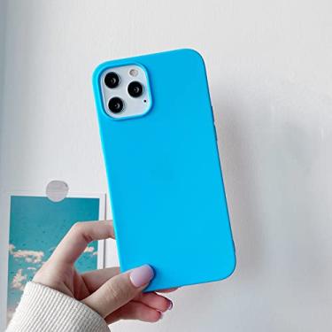 Imagem de Capa de telefone de cor doce para iphone 13 12 11 pro xs max xr x 8 7 6 s 6 plus se 5 5 s capas de silicone macio fosco, azul, para iphone 5 5 s