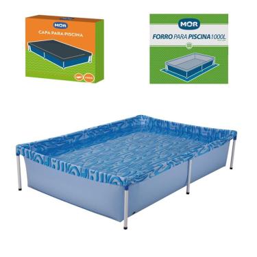 Imagem de Kit Piscina Infantil 1000 Litros + Capa + Forro - Mor