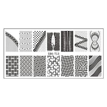 Imagem de Modelo De Carimbo De Unha Diy Impressão De Unhas De Unhas Estamplas De Estampagem Unhas Texture Texture Design Stamp Fool for Manicure Salon Home Halloween Natal