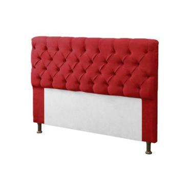 Imagem de Cabeceira Para Cama Box Casal 140cm Mirage C/ Capitonê Suede Vermelho