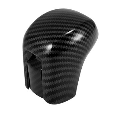 Imagem de A ABSOPRO Tampa do botão de câmbio de marchas acabamento da alavanca de transmissão automática para Honda Civic 10ª geração 2016 2017 2018 2019 2020 2021 padrão de fibra de carbono ABS preto