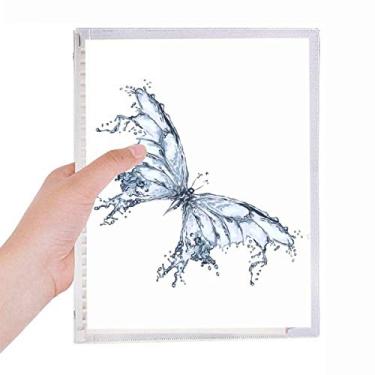 Imagem de Caderno de papagaio de borboleta azul diário de folhas soltas recarregáveis