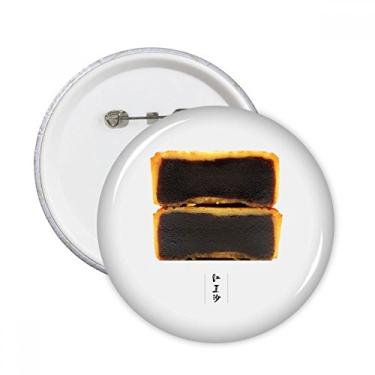 Imagem de Bolo de lua com pasta de feijão vermelho para o meio do outono, alfinetes redondos, emblema, acessório, decoração, 5 peças